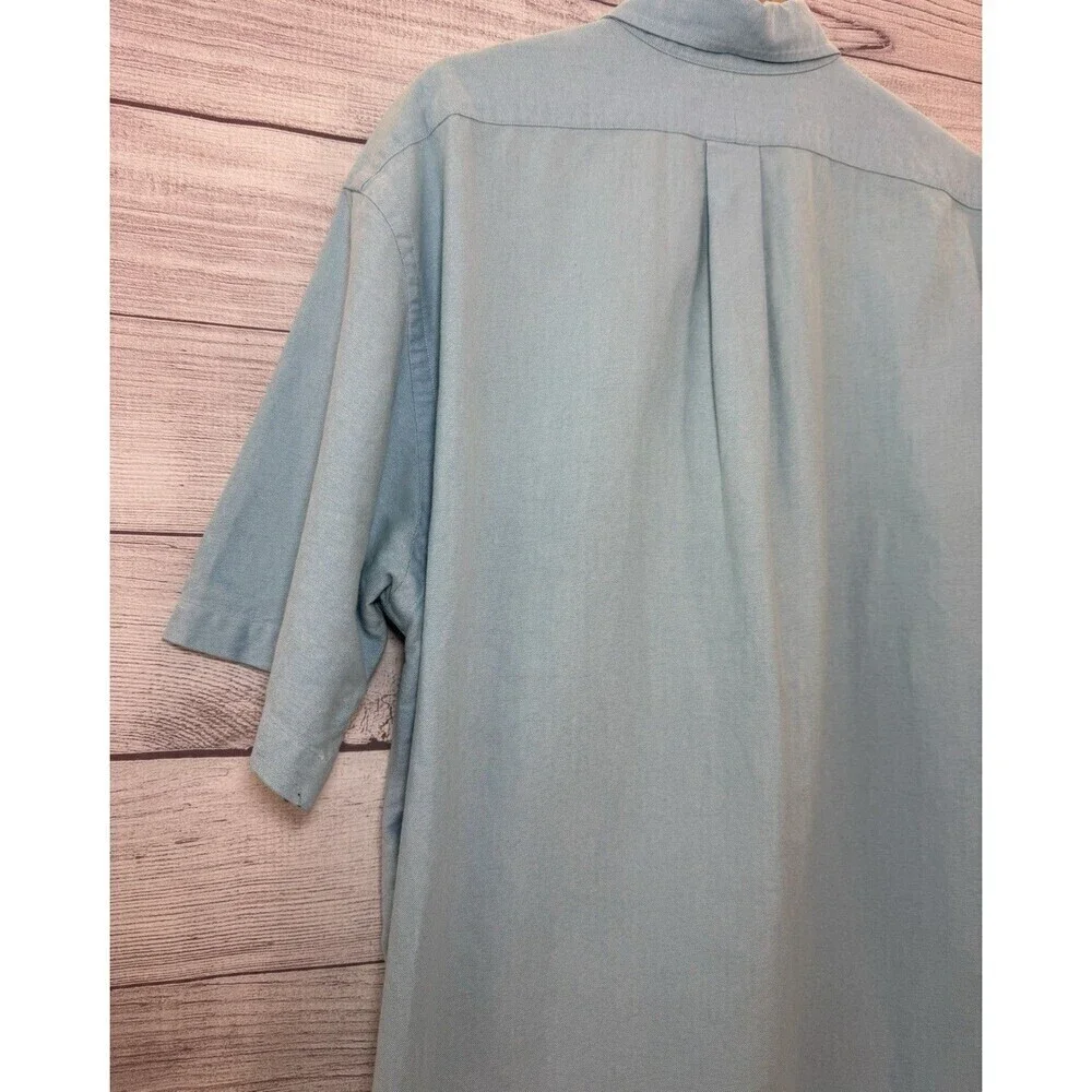 Ralph Lauren Shirt Mens L Blue Plaid Blake Short Sleeve Button Down